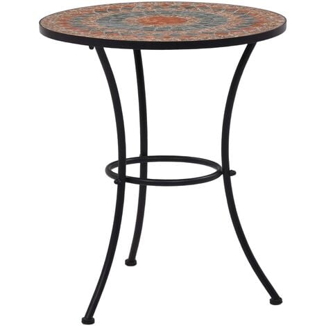 Mesa bistró de mosaico cerámica naranja/gris 60 cm vidaXL