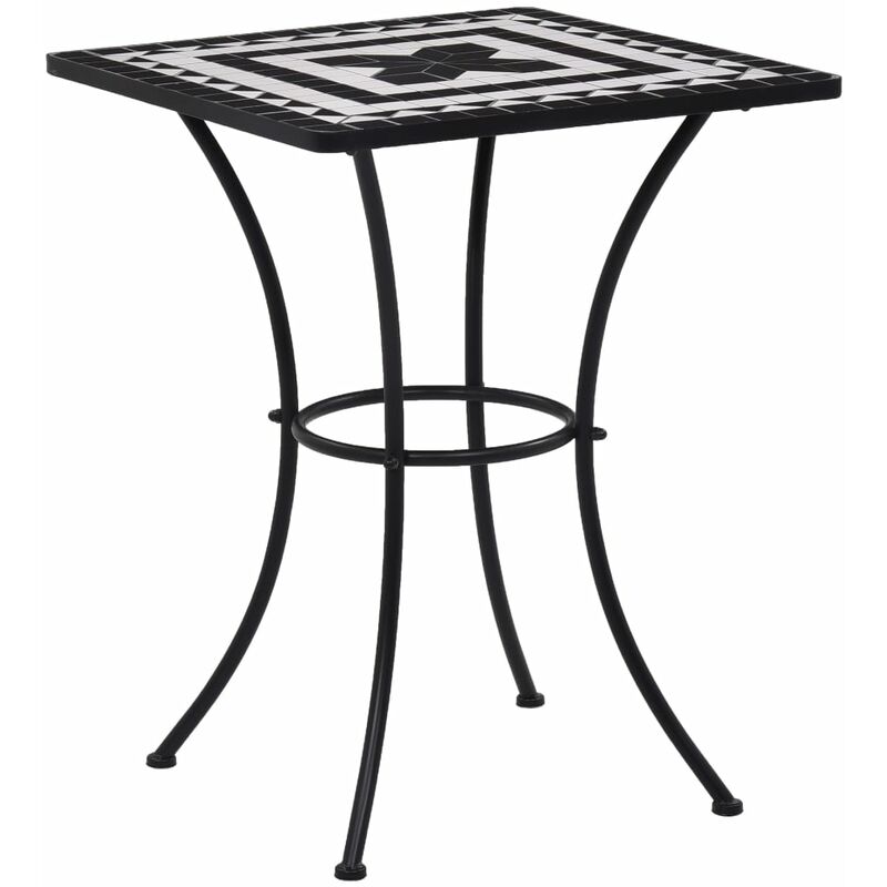 

Mesa bistró de mosaico cerámica negro y blanco 60 cm