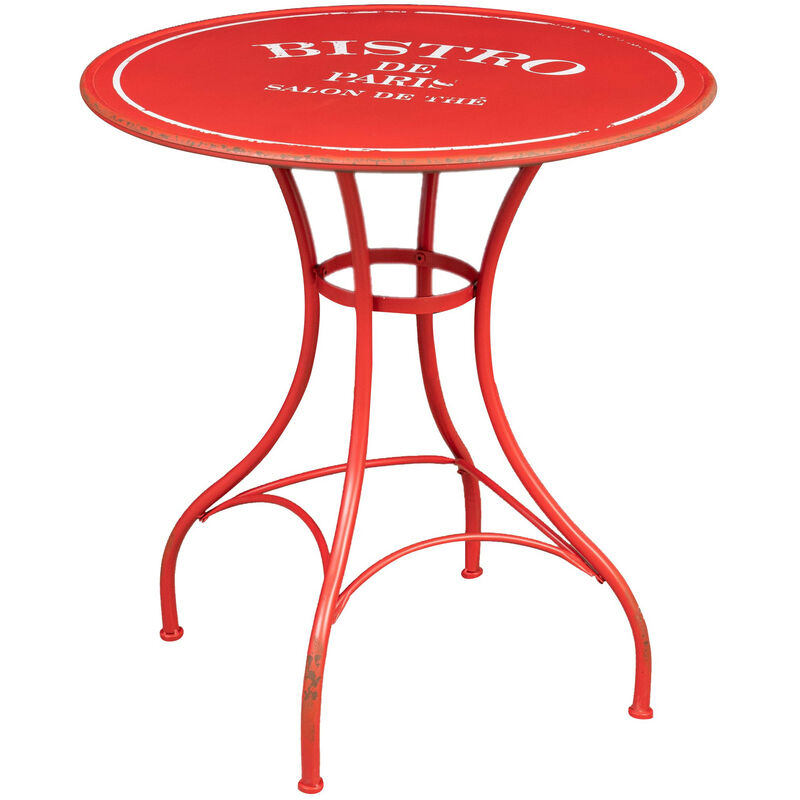 

Biscottini - Mesa 'Bistro de Paris' hierro acabado rojo antiguo L72xPR72xH75 cm