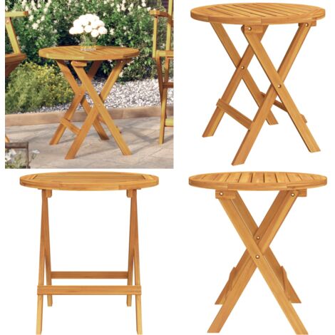 Mesa bistró de terraza madera maciza de acacia Ø46x47 cm - Mesa de terraza - Mesa de centro