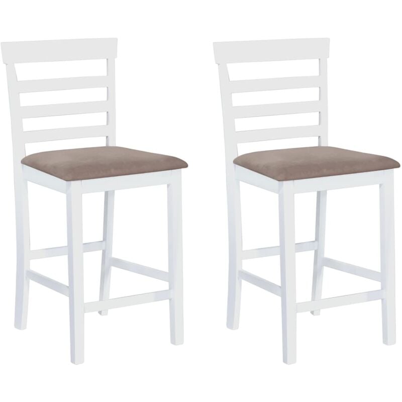 

Taburetes de cocina 2 unidades tela blanco - Blanco - Vidaxl