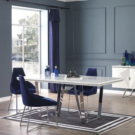 Mesa blanca lacada 185x95x78