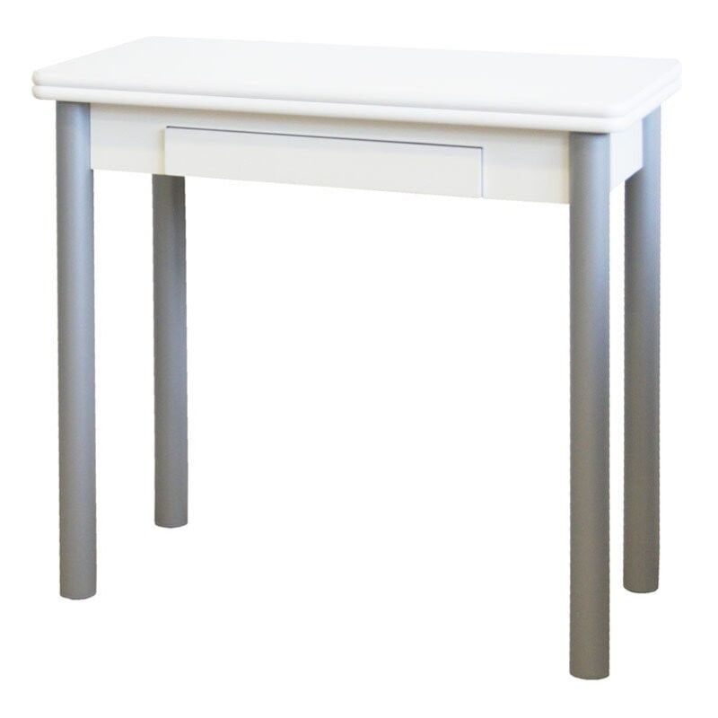 

Mesa Blanca Plegable Cocina Mijas Cajon Funcional Patas Gris Plata 80x40-80