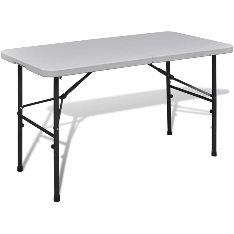 

vidaXL Mesa de jardín plegable 122 cm HDPE blanco - Blanco