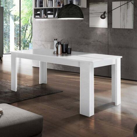 Mesa blanco brillante extensible 140-190 x 90 cm para comedor Jesi Light