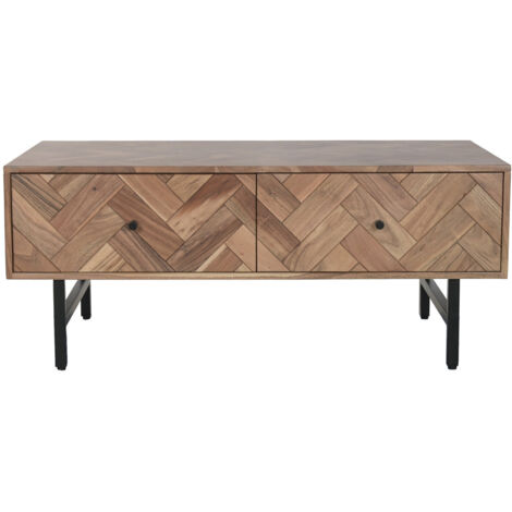 Mesa Centro Acacia Metal 110X60X45 Marron