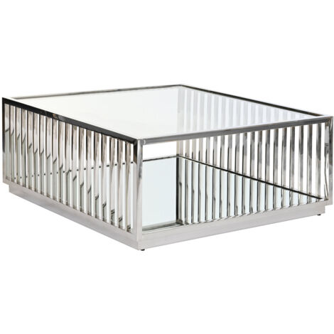 Mesa Centro Acero Espejo 100X100X45 Cromado