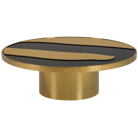 Mesa Centro Acero Inoxidable Dorado 100X100X33 Cm