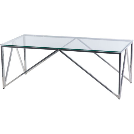 Mesa Centro Acero Inoxidable Plateado 120X60X45 Cm