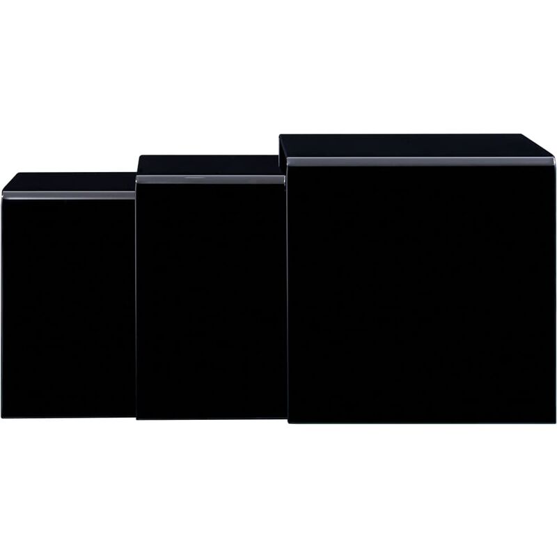 

Mesa centro apilables 3 pzas vidrio templado negro 42x42x41,5cm