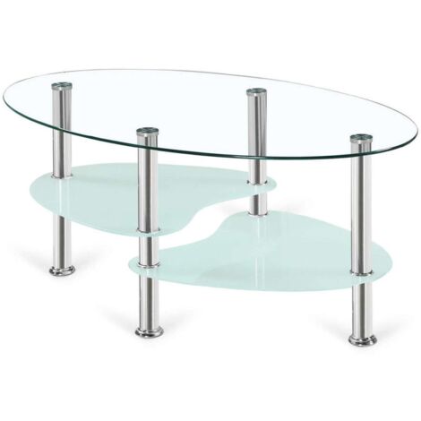 Mesa centro Brandy acabado acero cromado, 41cm(alto) 90 cm(ancho) 55 (fondo)