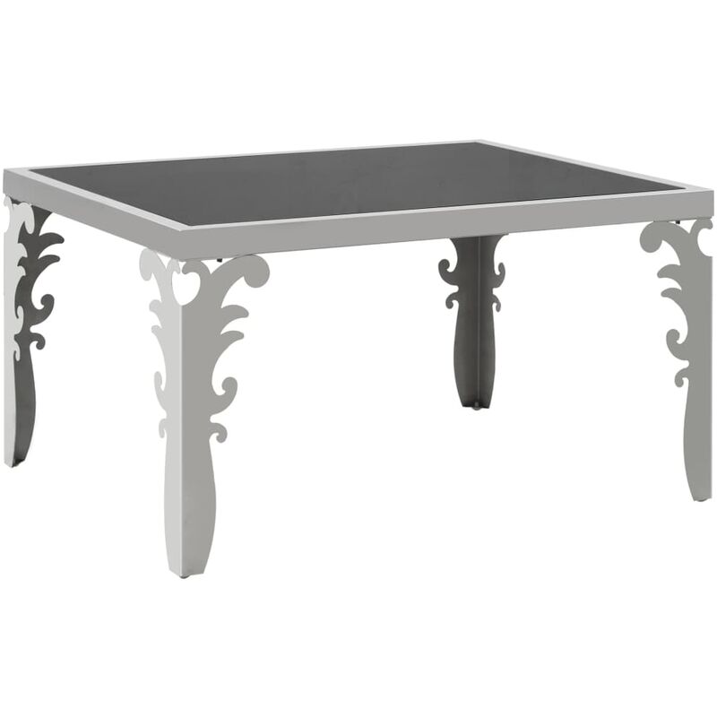 

Mesa centro con espejo de acero inoxidable y vidrio 80x60x44 cm