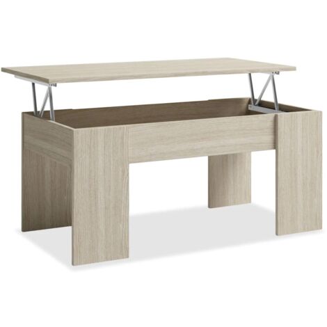 Mesa centro elevable acabado sable, 45 cm(alto)100 cm(ancho)50 cm(largo)