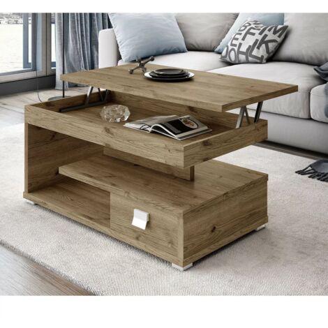 HM-ACTUALLY Mesa centro elevable acabado salermo, 51cm(alto) 111cm(ancho) 56cm(largo)