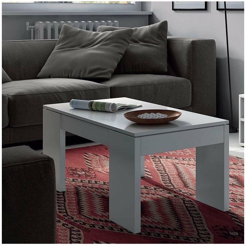 

Mesa centro elevable Lijar en varios colores 43-55 cm(alto)100 cm(ancho)50 cm(largo) Color BLANCO BRILLO