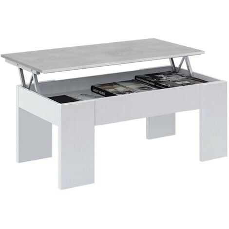 Odin, Mesa Centro Elevable Madera Maciza, Acabado Blanco Y Negro con  Ofertas en Carrefour