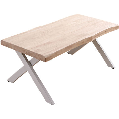 Mesa Centro Elevable Xena Tapa Con Forma Roble Nordish  / Blanco. OK1058