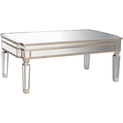 Mesa Centro Espejo Mdf 108X61X44 Plateado
