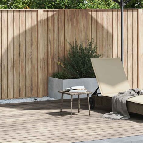 Mesa centro jardín rectangular gris 40x40x37cm ratán sintético