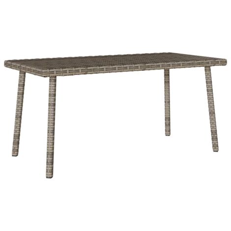 Mesa centro jardín rectangular gris 80x40x37cm ratán sintético vidaXL