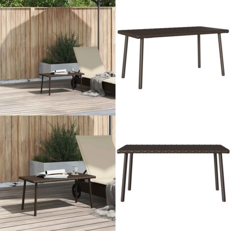 Mesa centro jardín rectangular marrón 80x40x37 cm - Mesa de centro - Ratán sintético