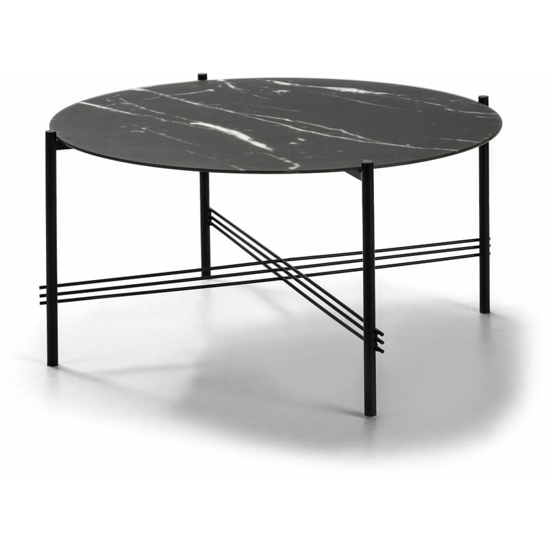 

Mesa Centro Kendall 84 Cm Cristal Marmol Negro