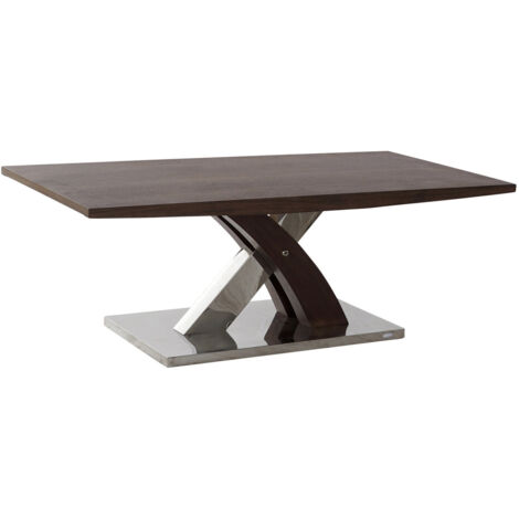 Mesa Centro Madera Acero 120X60X43,5 Marron Oscuro MB178817