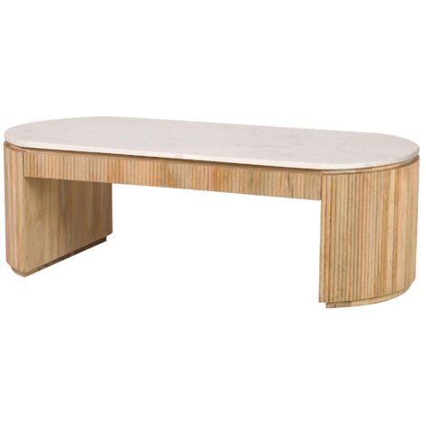 Mesa Centro Madera Mango Marmol Tyla 140X70X45 Cm