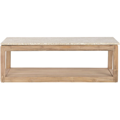 Mesa Centro Madera Reciclada Marmol 120X60X40