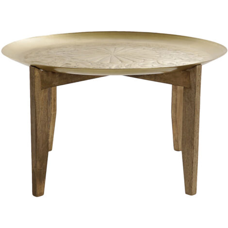 Mesa Centro Mango 75X75X44 Mesa Cafe Mango Laton