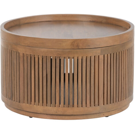 Mesa Centro Mango 76X76X46 Bandeja Marron