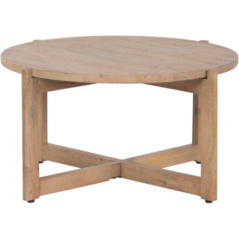 Mesa Centro Mango 80X80X41 Chorro De Arena Natural