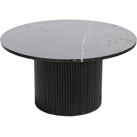 Mesa Centro Marmol Madera 80X80X42 Negro