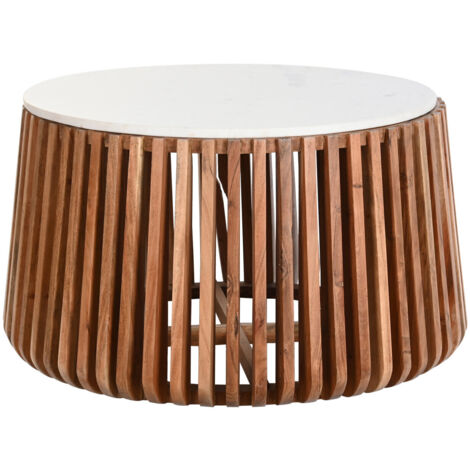 Mesa Centro Marmol Mango 85X85X45 Blanco