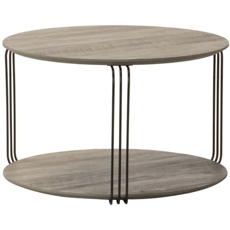 Mesa Centro Mdf Metal Vinilo K/D 60X60X37 Cm