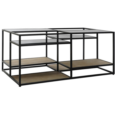Mesa Centro Metal Madera 120X60X50 Negro MB178723