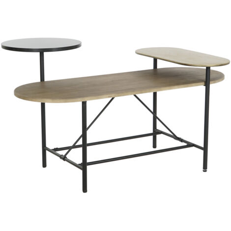 Mesa Centro Metal Mdf 116X76X64 Marron MB205984