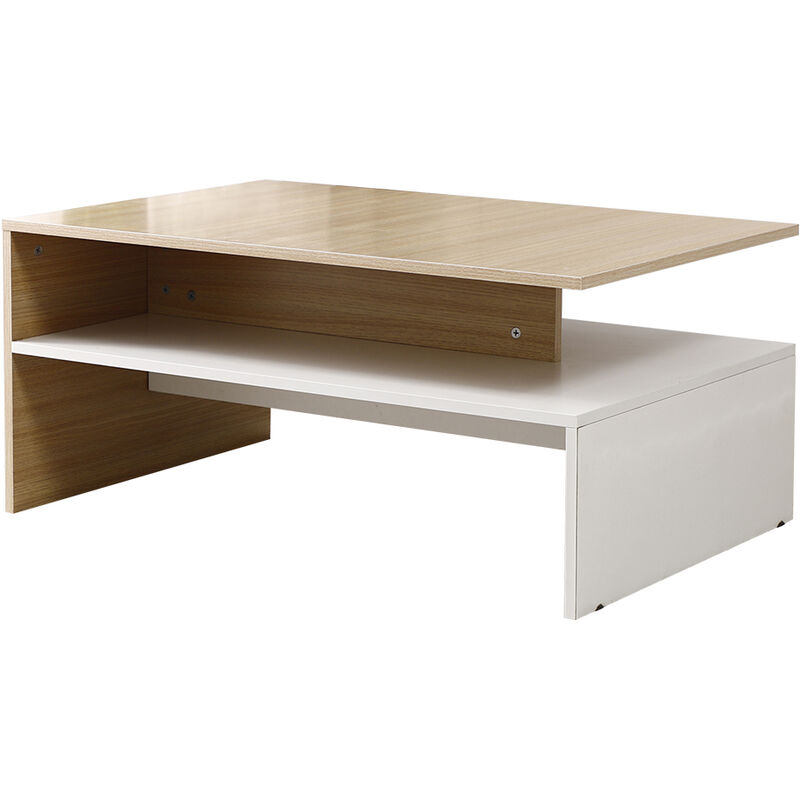 

Mesa Centro Moderna Mesa de Café para Salón Mesa Baja Mezcla 90x42x60cm Blanco