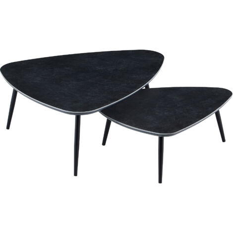 Mesa Centro Nido Vulcano Ceramic Negro / Negro. OK1488