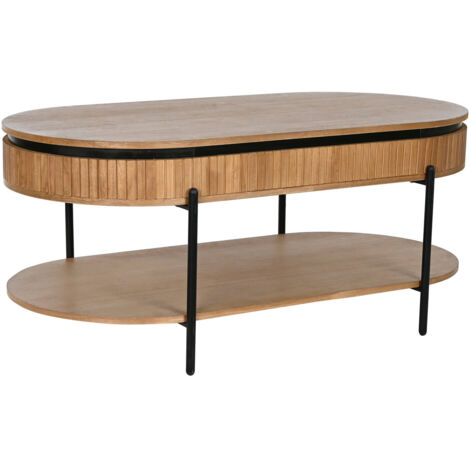 FIJALO Mesa Centro Paulownia Metal 120X60X50 Natural