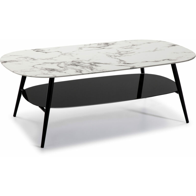 

Mesa Centro Rect. Alina 60X120 Cristal Marmol Blan