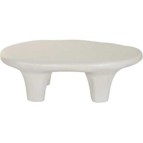 Mesa Centro Resina Mdf 102X62X33,5 Rugoso Blanco