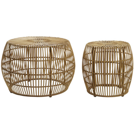Mesa Centro Set 2 Bambu 70X70X50 Natural MB203053