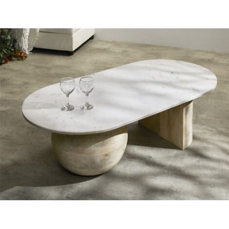 Mesa Centro Sextans Mango C/Sobre Marmol 120X60X36 Cms. 120X60X36 Cms