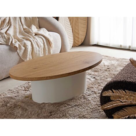 Mesa Centro Zuberi Lacado Blanco 100X60X35 Cms 100X60X32 Cms