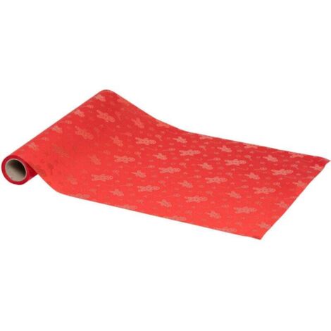 Mesa Chemin de Tissu Rouge et Pain,