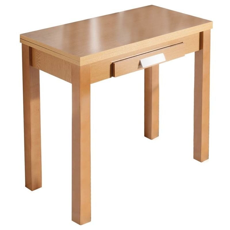 

Velocimuebles - Mesa Cocina Extensible Prils Roble Apertura Libro 1 Cajon Espacios pequeños 76x80x40/80 cm