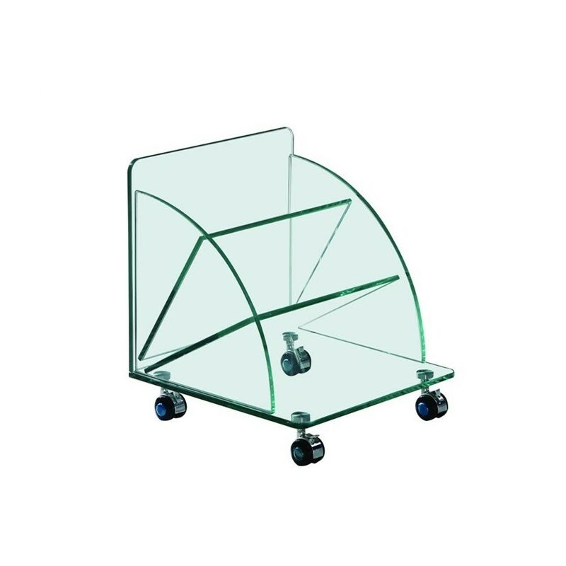 

Mesa COIMBRA, baja, ruedas, cristal, 38*38*43 cms