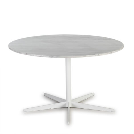 Mesa Comedor 125X125X75 Marmol Blanco/Metal Blanco