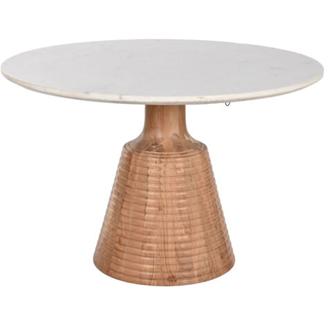 Mesa Comedor Acacia Marmol 115X115X76 Blanco